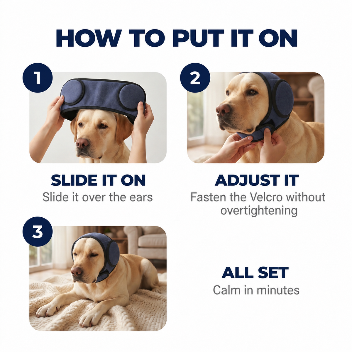 Noise-Reducing Calming Ear Wrap for Dogs