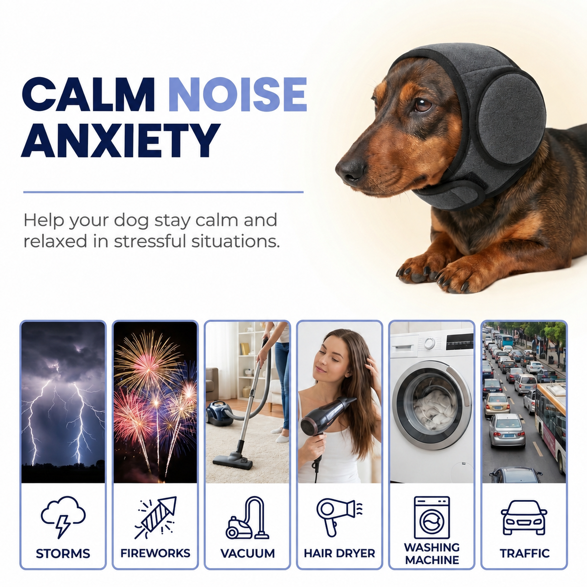 Noise-Reducing Calming Ear Wrap for Dogs
